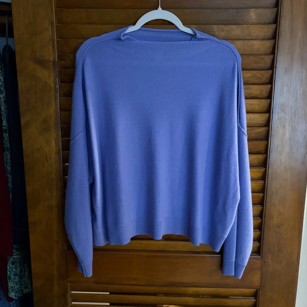 Anthropologie Pilcro 100% Cashmere Sweater Lavender Blue • Size Petite L - Picture 1 of 4